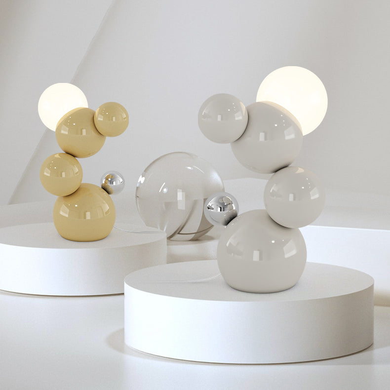 Cream Geometric Abstract Iron Table Lamp