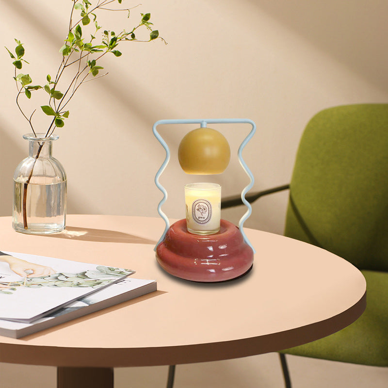 Iron Mushroom House Ceramic Table Lamp