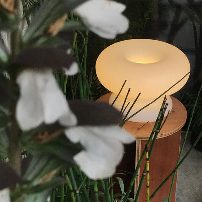 Danish Milk White Mushroom Table Lamp