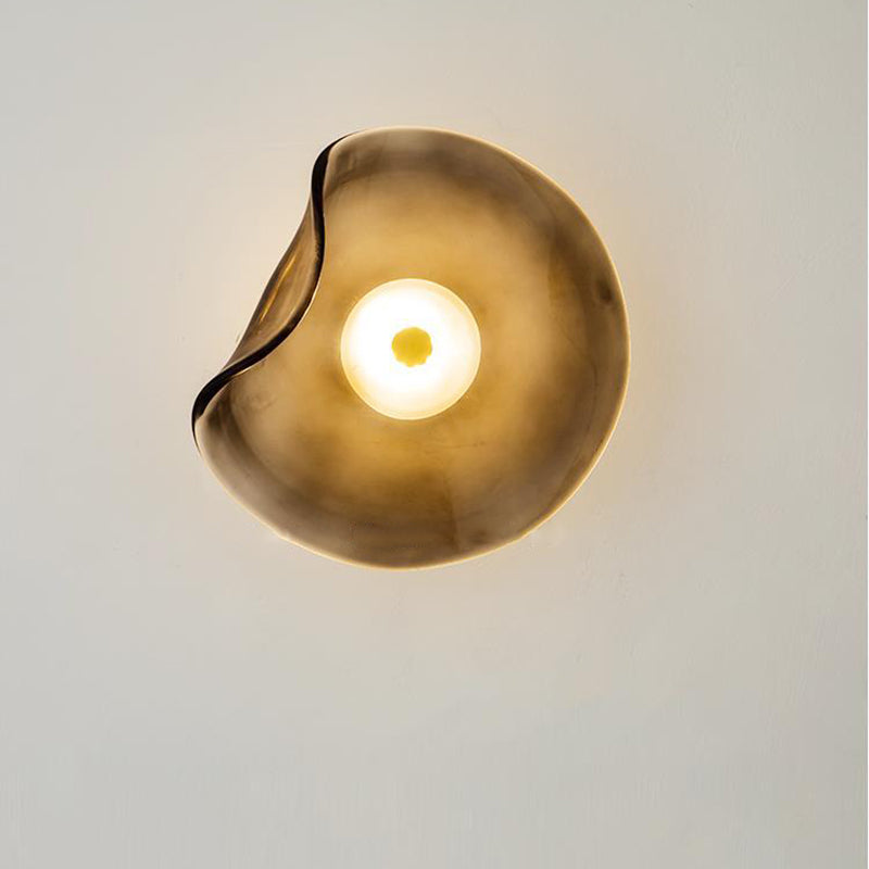 Iron Round Glass Living Wall Lamp