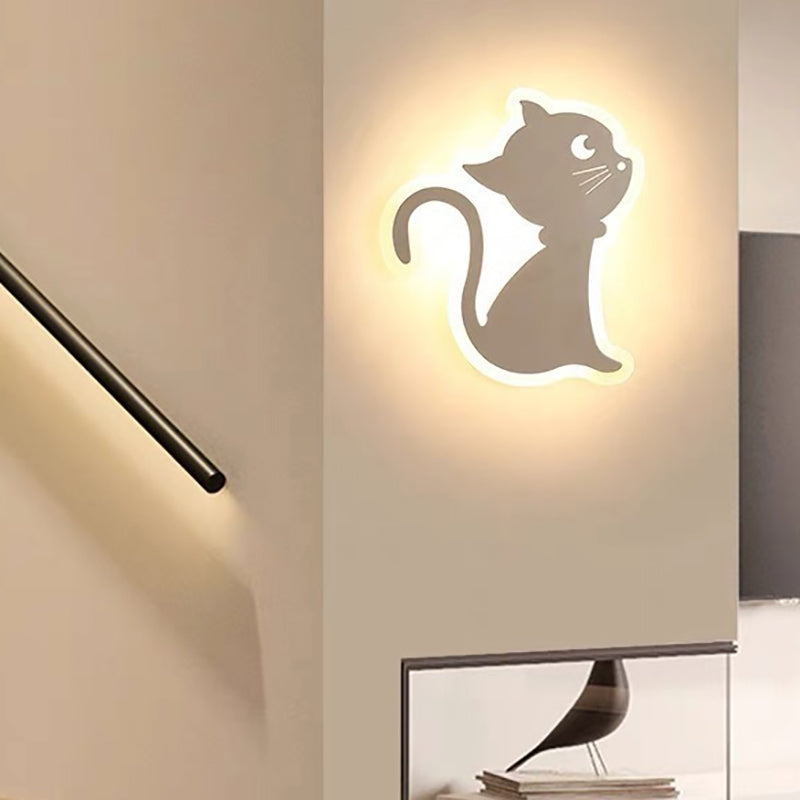 Cat-Shaped Acrylic Iron Bedroom Wall Lamp