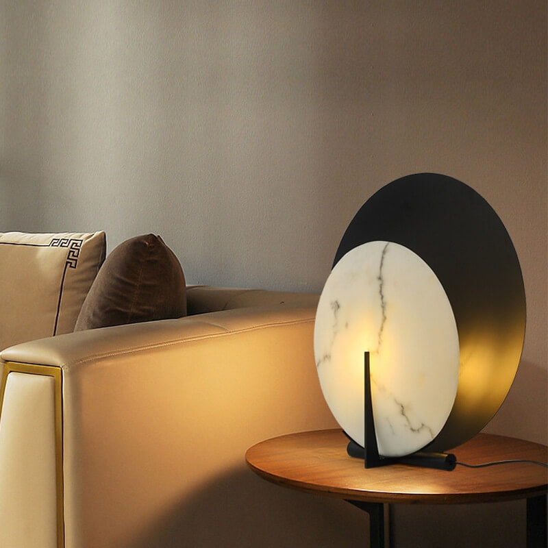 Double Discs Marble Iron Table Lamp