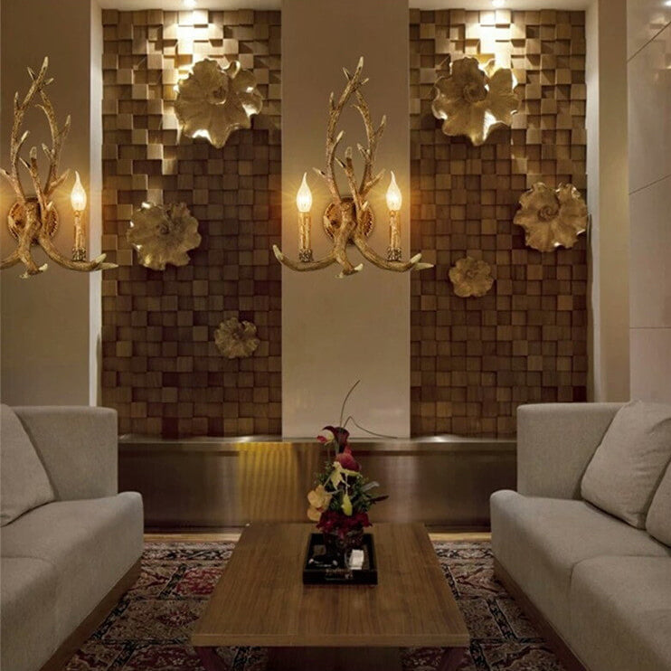 Resin Antler 2-Light Wall Lamp