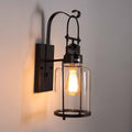 Iron Glass Cylinder Hallway Wall Lamp
