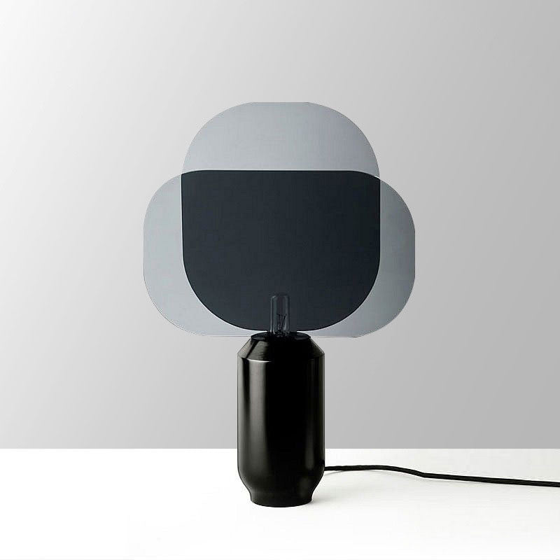 Cylindrical Metal Acrylic Bedroom Table Lamp