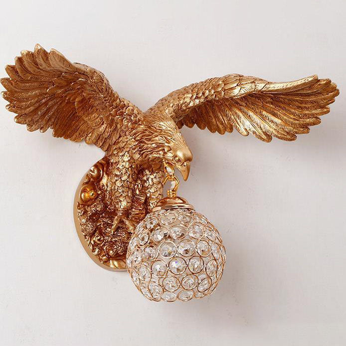 Resin Eagles Crystal Wall Lamp