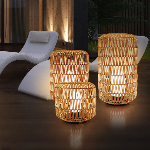 Rattan Column Lawn Outdoor Light