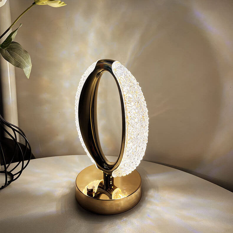 Ring Crystal Acrylic Touch Table Lamp