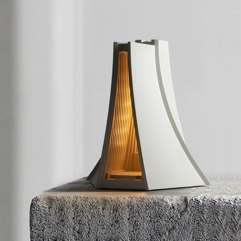 Triangle Concrete Bedroom Table Lamp