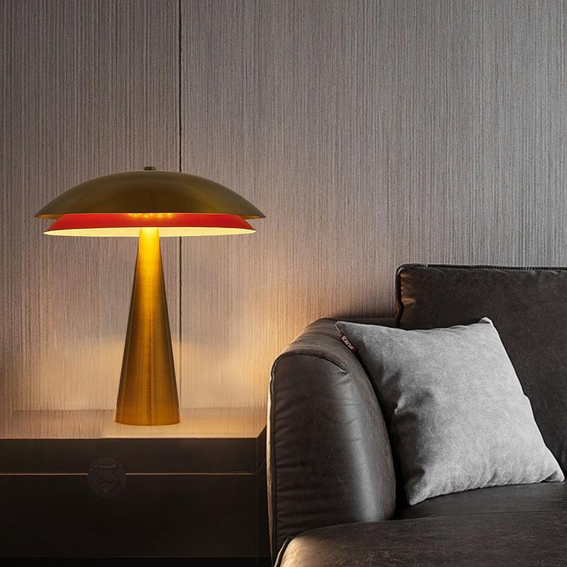 Iron Mushroom Shape Home 2-Light Table Lamp