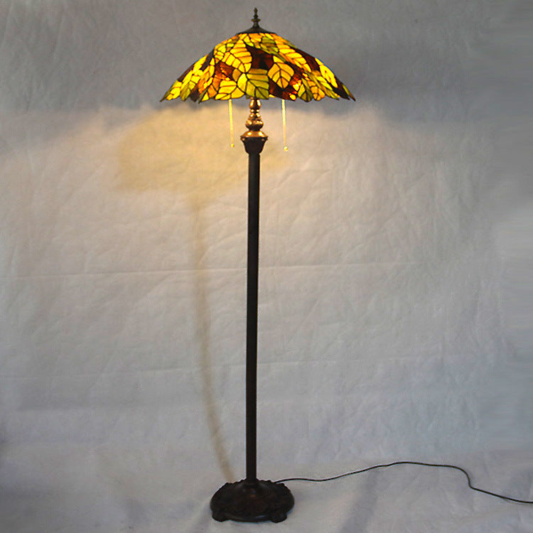 Stained Glass Alloy Bedroom 2-Light Floor Lamp