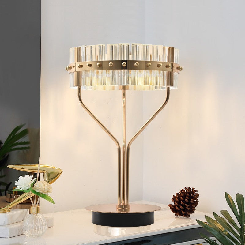 Dazzling Prismatic Crystal Hardware Table Lamp