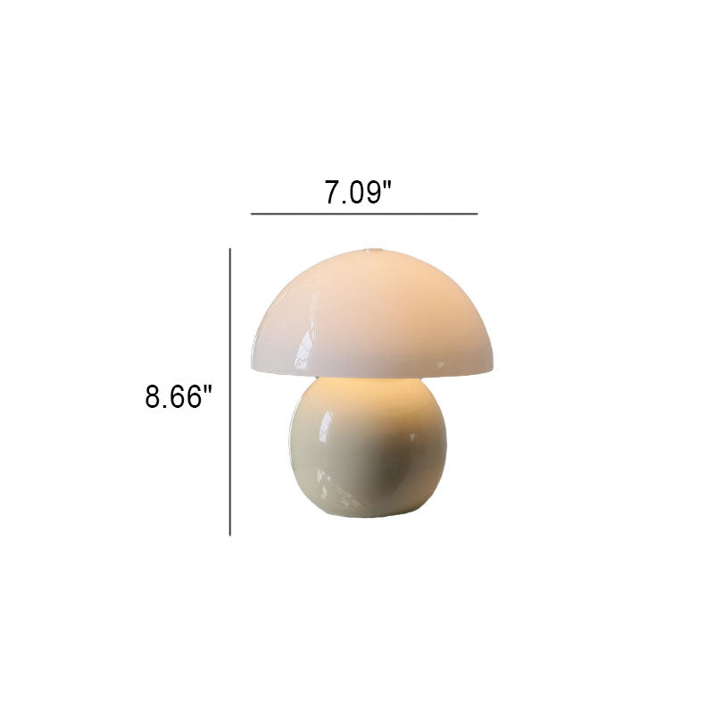 Cream Glass Mushroom Ceramic Table Lamp