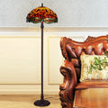 Dragonfly Stained Glass Home 2-Light Floor Lamp