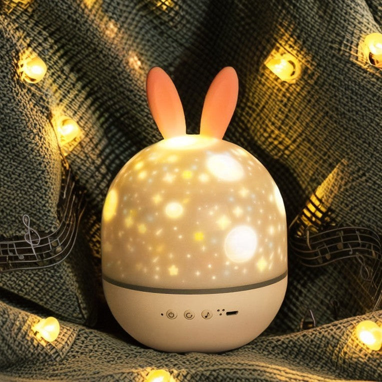 Kids Projectable Round Rabbit Table Lamp