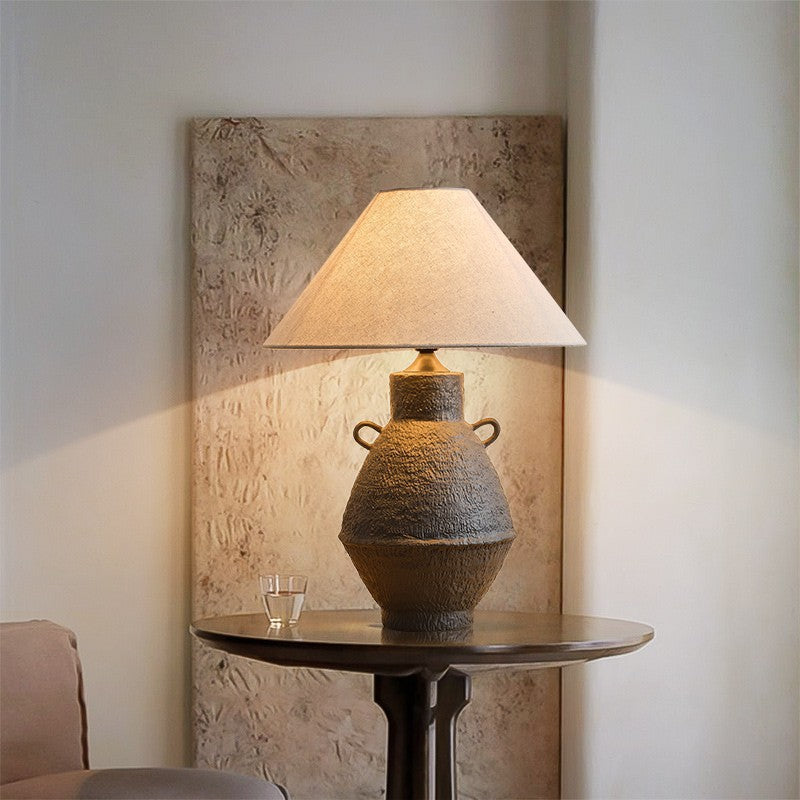 Jar Ceramic Fabric Living Table Lamp