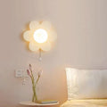 Cream Flower Resin Bedroom Wall Lamp
