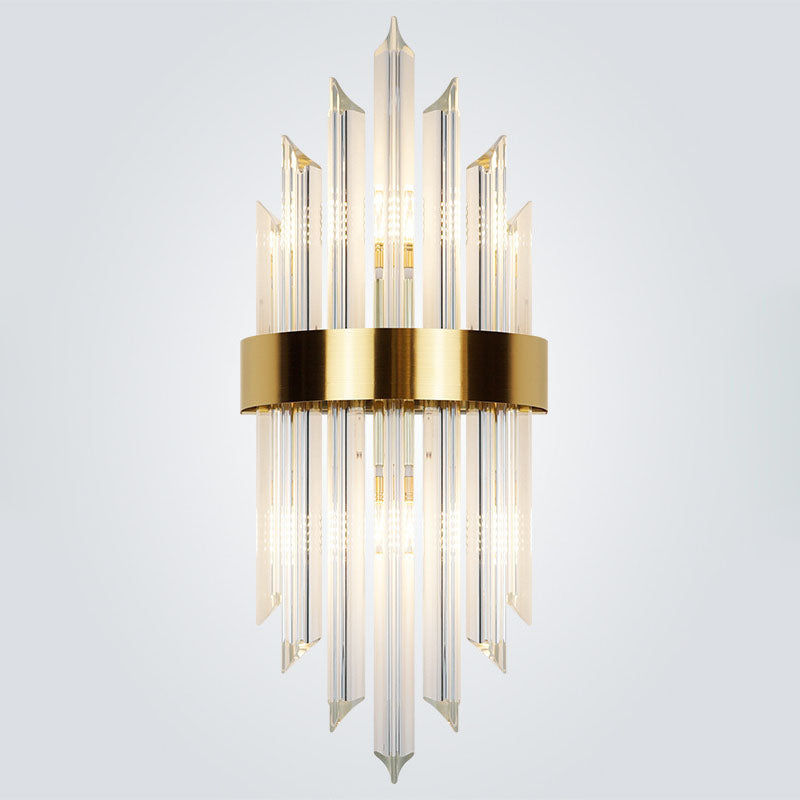 Glass Crystal Rod Stainless 2-Light Wall Lamp