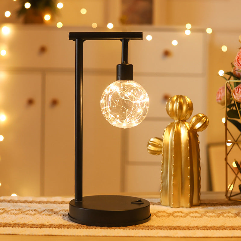 Ball Iron Battery Night Table Lamp