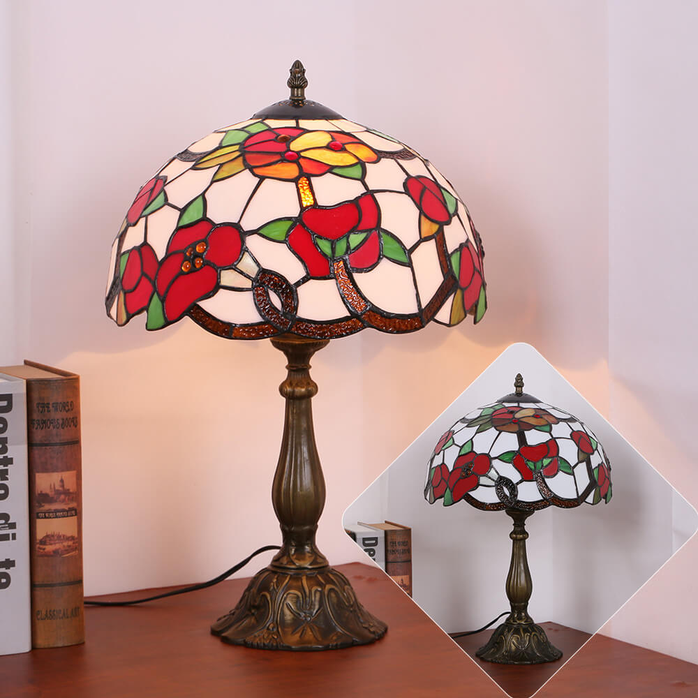 Trumpet Flower Stained Glass Table Lamp