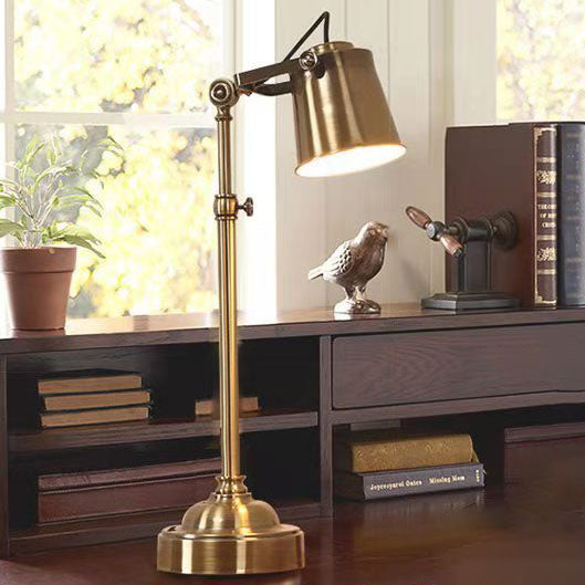 Cylinder Brass Bedroom Table Lamp