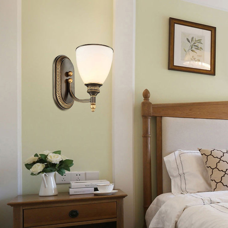 Round Glass Iron 1/2 Wall Lamp