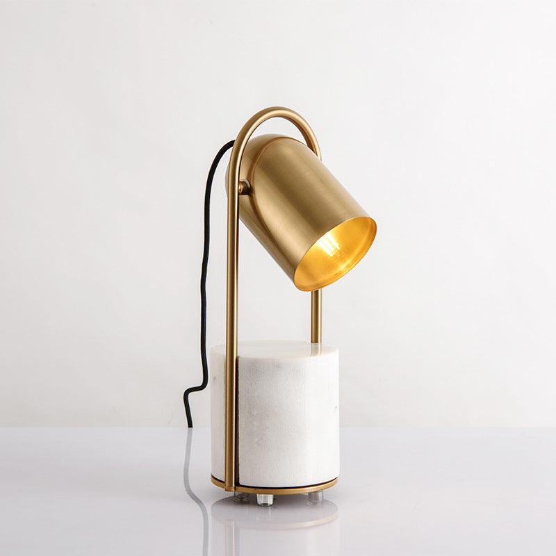 Hardware Bell Marble Column Table Lamp