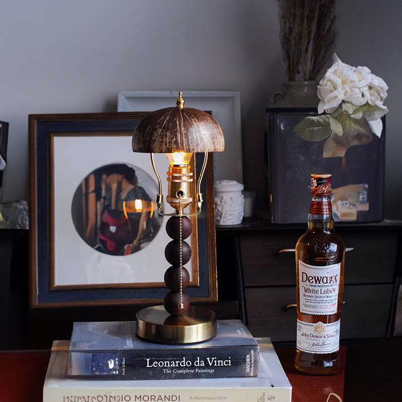 Coconut Shell Hardware Wood Table Lamp