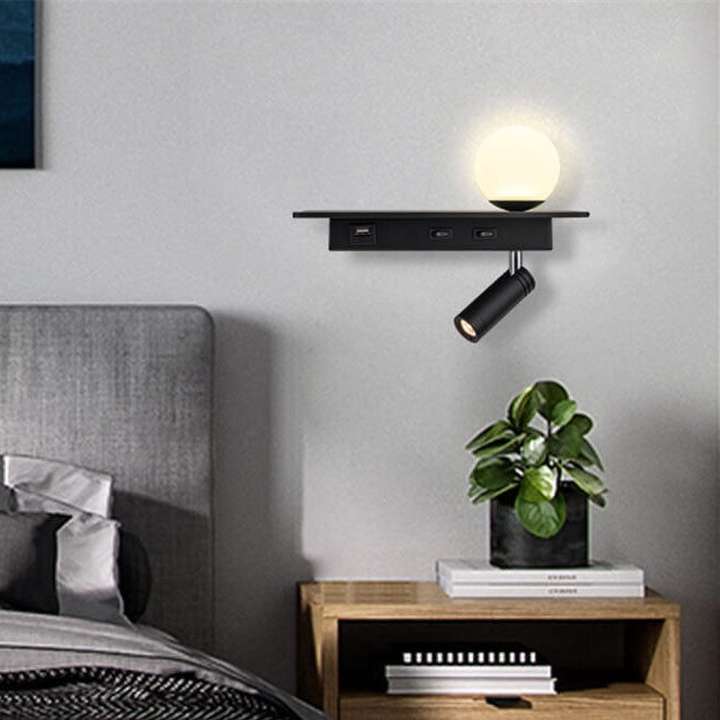 Black White Solid Color Wall Lamp