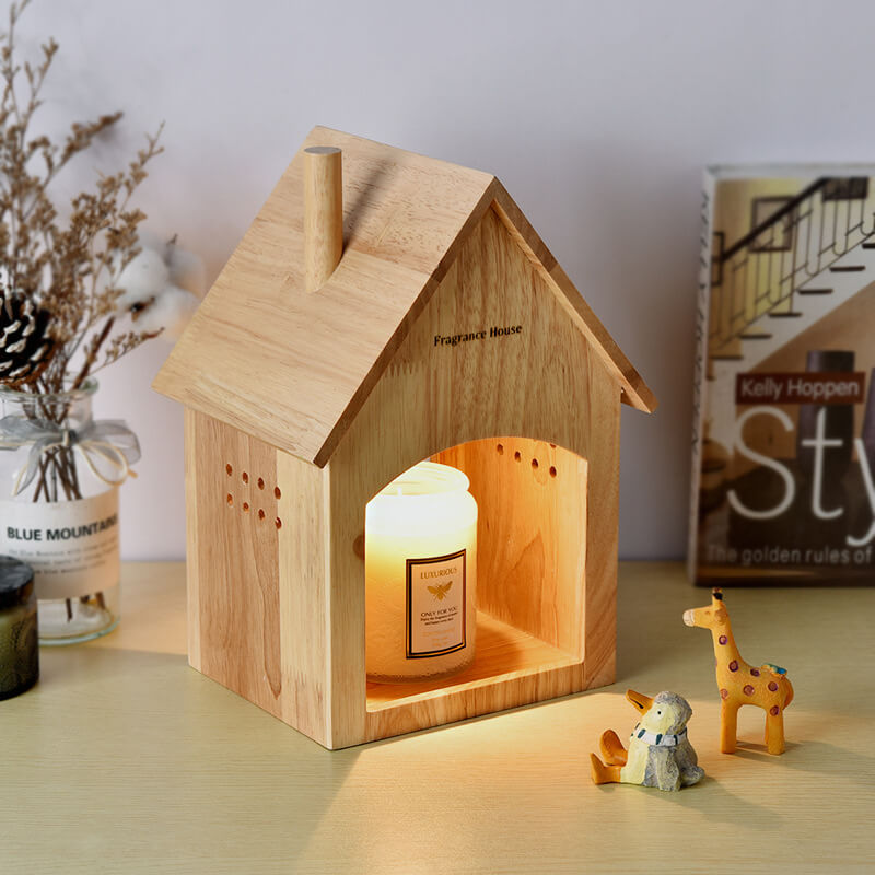 House Design Log Wood Table Lamp
