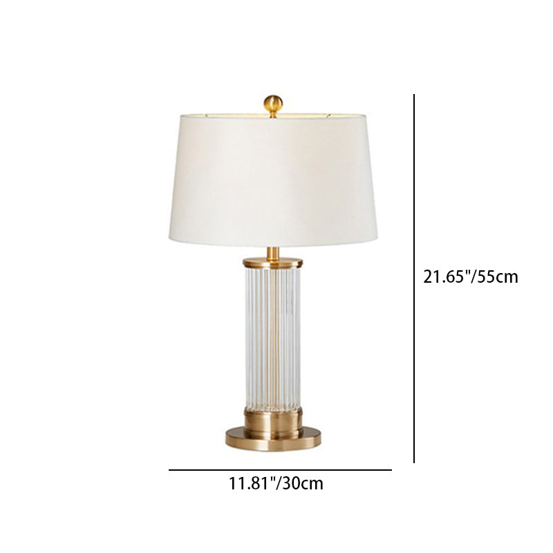 Round Cylinder Metal Crystal Table Lamp