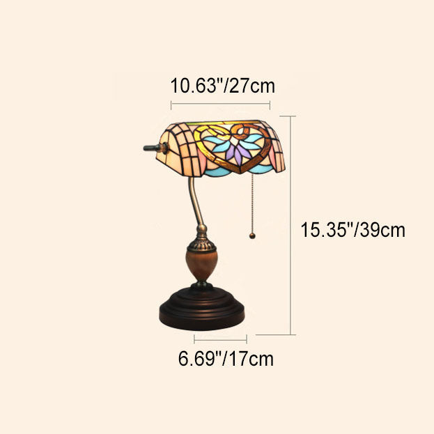 Mediterranean Heart Stained Glass Table Lamp
