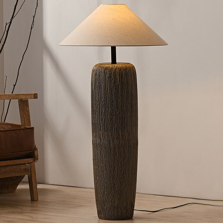 Japanese Wabi-sabi Fabric Shade Floor Lamp