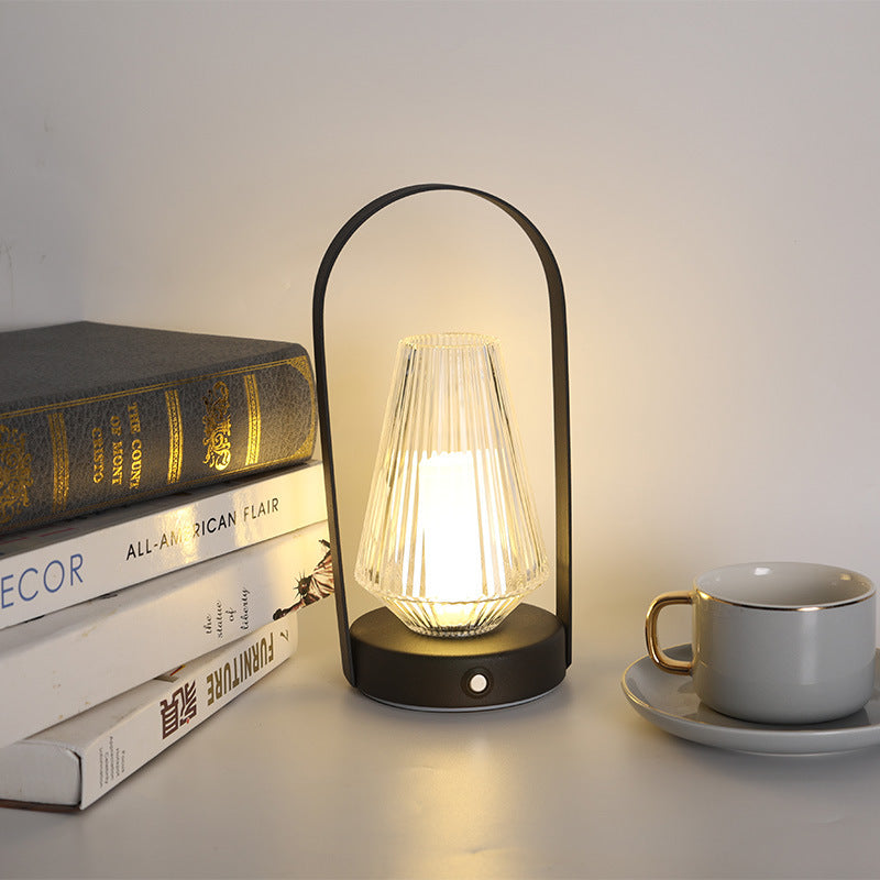 Iron Acrylic Elliptical Conic Table Lamp