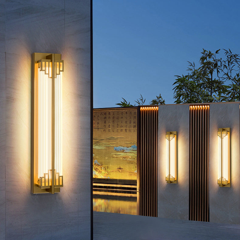 Rectangular Stainless Steel Glass Outdoor Light