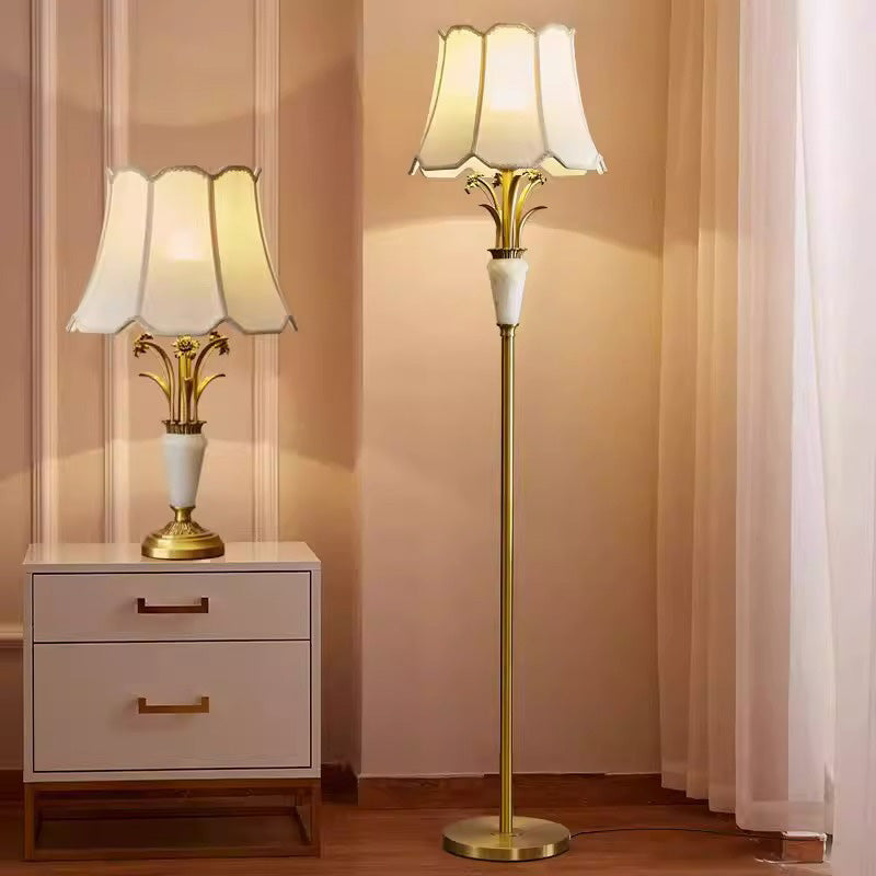 Fabric Jade All Copper Floor Lamp