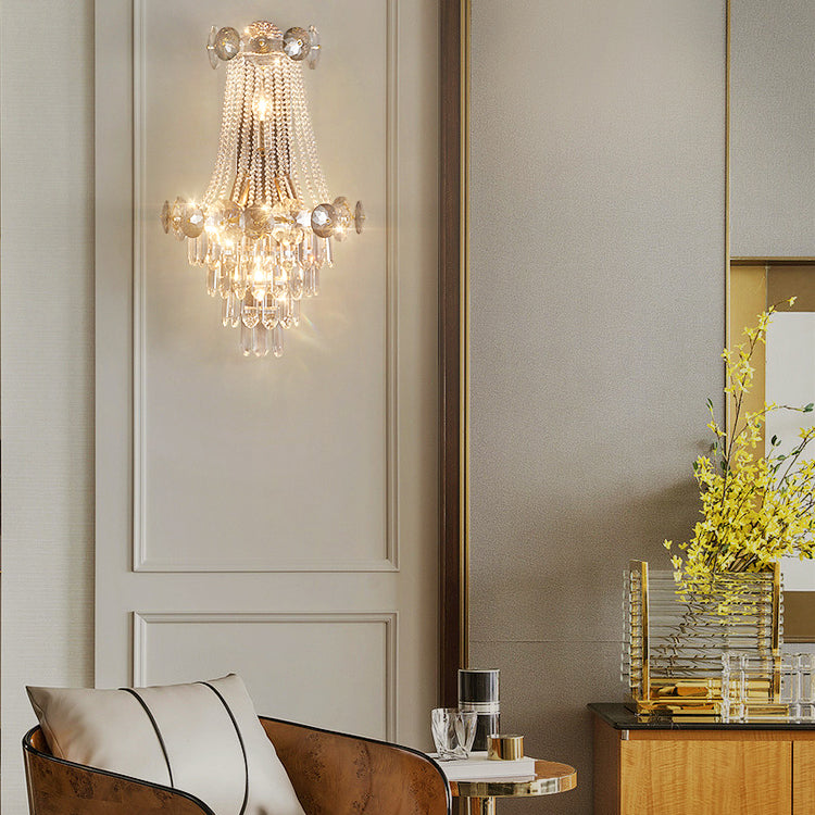 Tassel Inverted Triangle Hardware 3-Light Wall Lamp