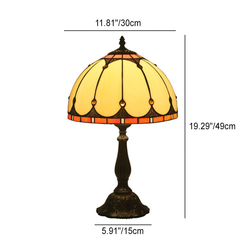 Stained Glass Mediterranean Dome Table Lamp