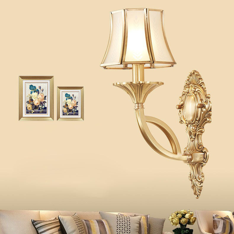 Hexagonal Wheat Copper Glass Wall Lamp
