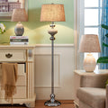 Solid Color Ceramic Fabric Floor Lamp