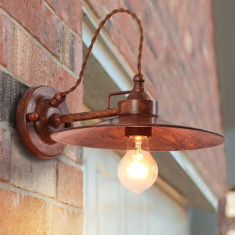 Metal Plate Bowl Patio Outdoor Light