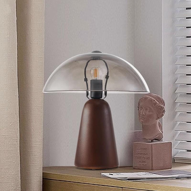 Eclectic Clear Glass Dome Table Lamp