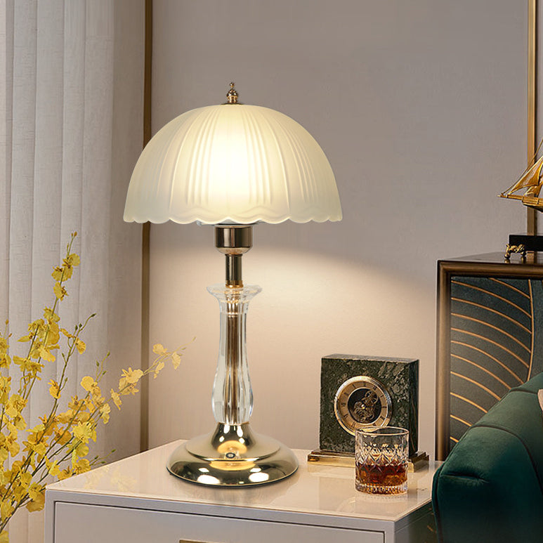 Iron Glass Dome Streak Table Lamp