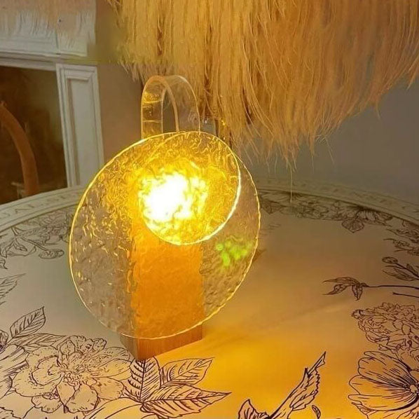 Romantic Solid Wood Rotating Table Lamp