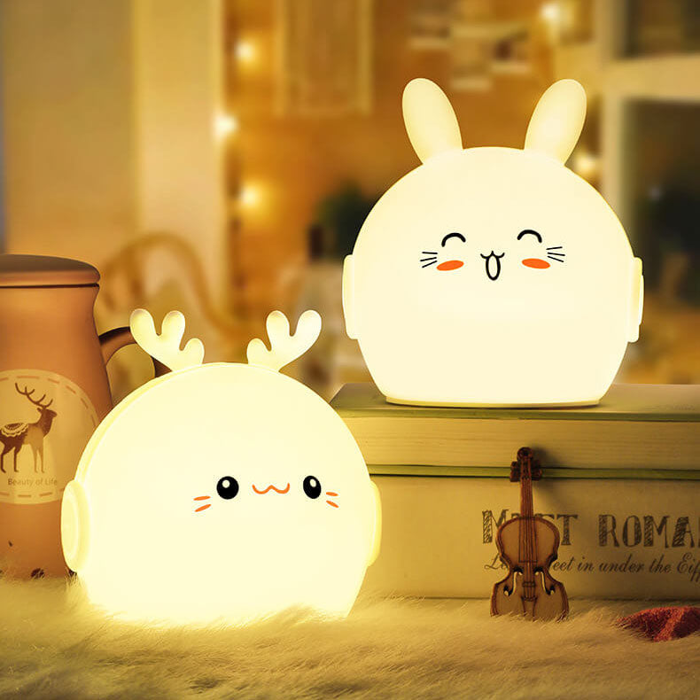 Cartoon Deer Rabbit Silicone Table Lamp