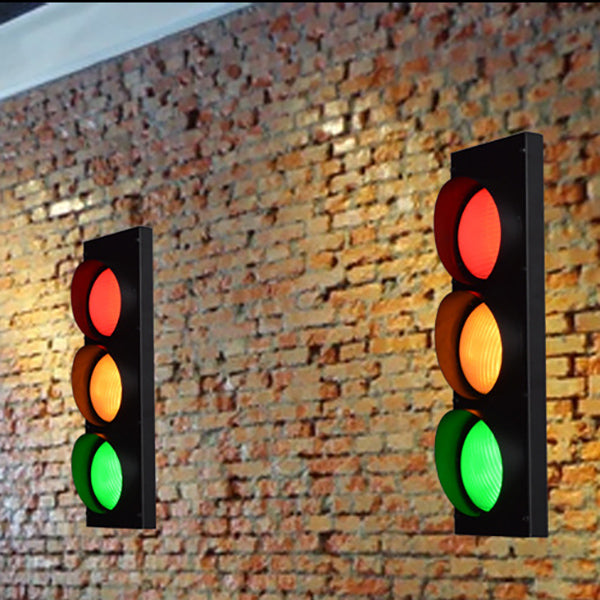 Rectangle Traffic Signal Iron Wall Lamp