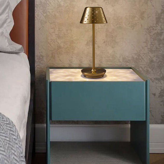 Perforated Wrought Iron Power-on Table Lamp