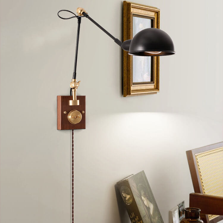 Walnut Iron Rotating Wall Lamp