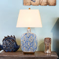 Square Copper Ceramic Fabric Table Lamp