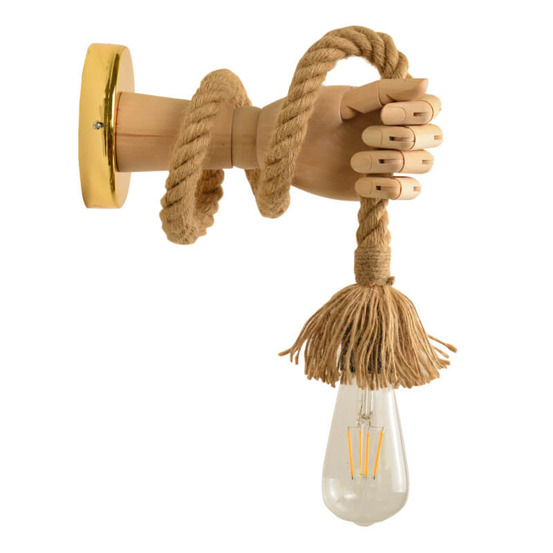 Hand Shape Arm Hemp Wall Lamp